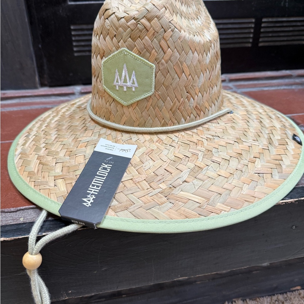 Hemlock Straw Sun Hat with Green Trim